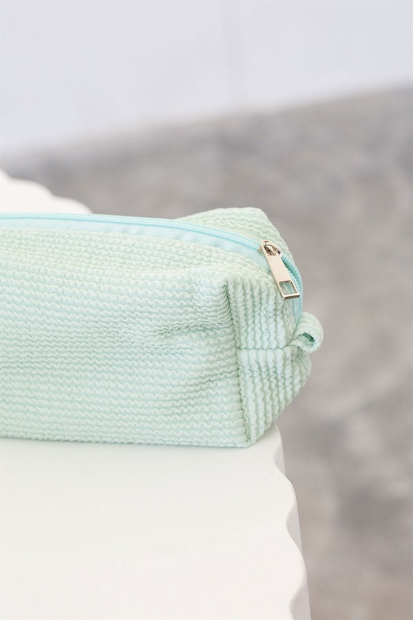 Cari Aqua Mint Hued Travel - Friendly Cosmetics Storage Bag