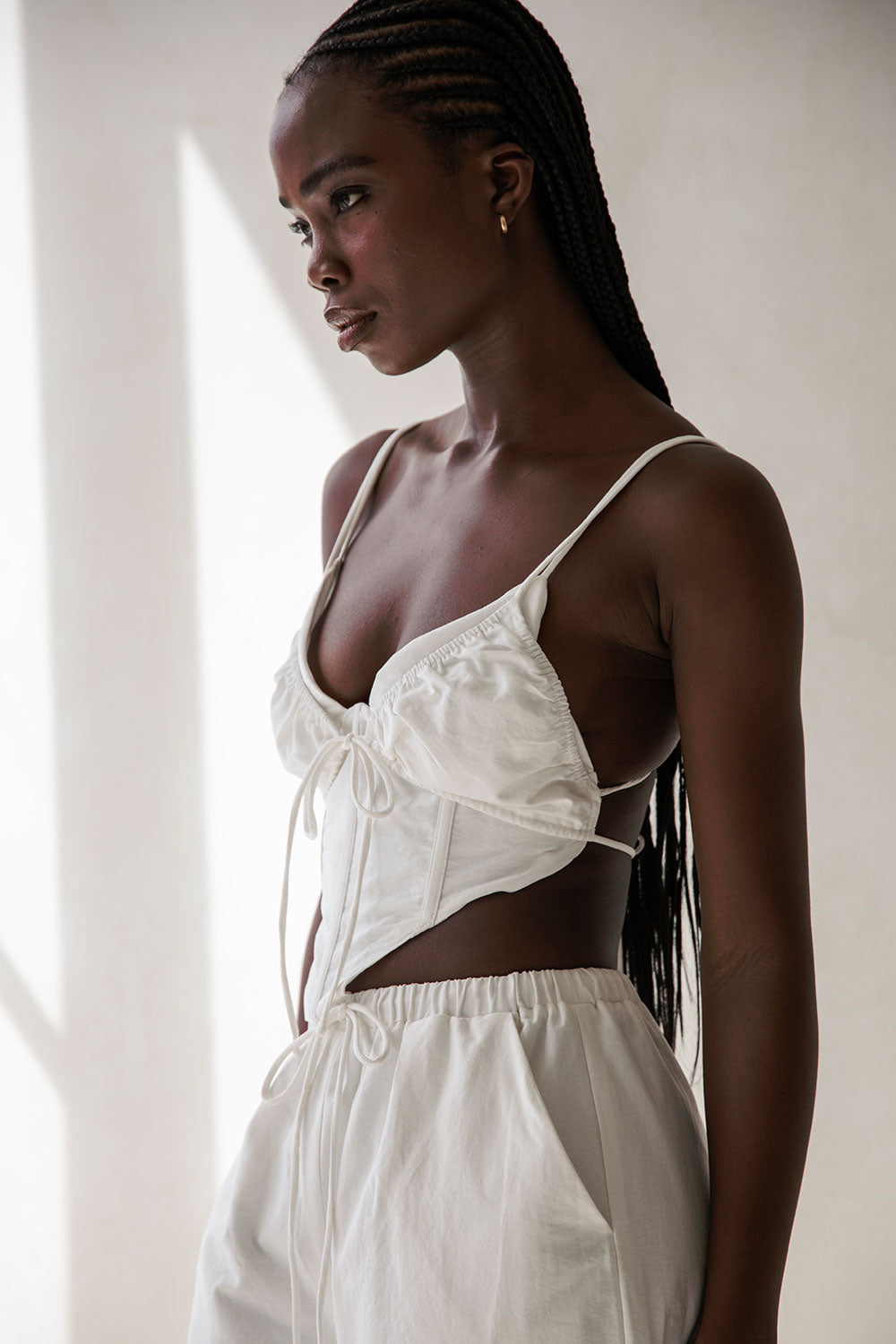 Ginny Women's White Structured Natural Cotton Top
