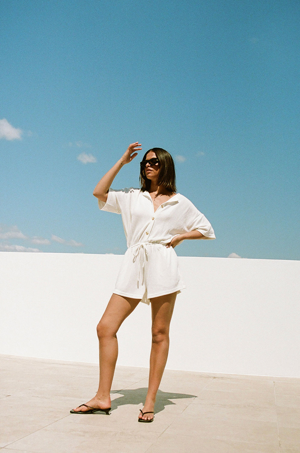 White Juniper One - piece Playsuit for Casual Wear