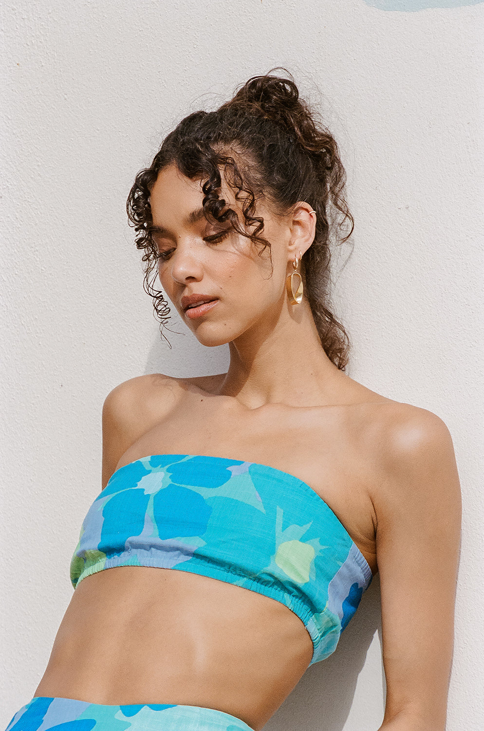 Maple Brand Bandeau Top with Exclusive Bold River Floral Print