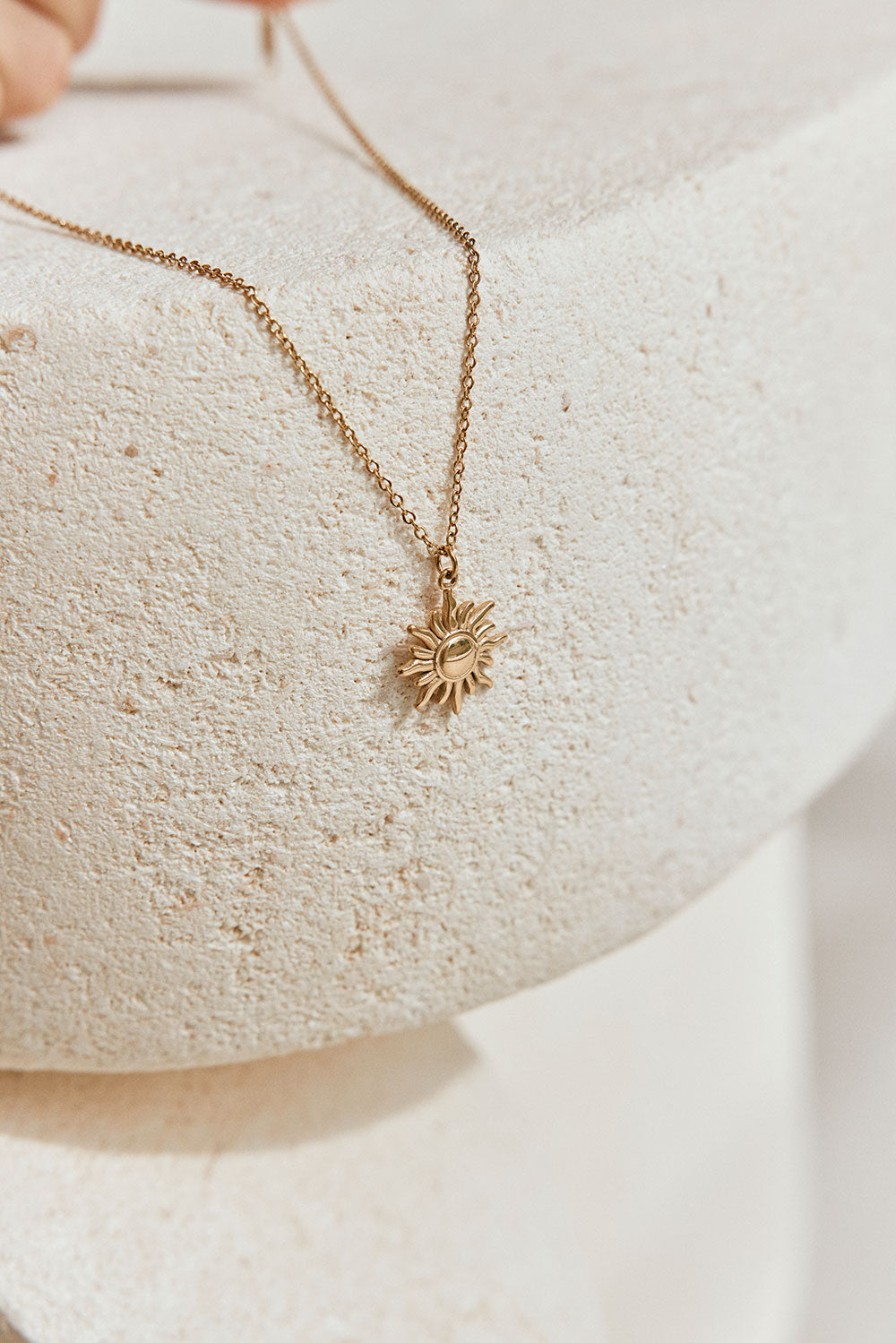 Stylish Gold-Toned Summer Sol Sun Pendant Necklace