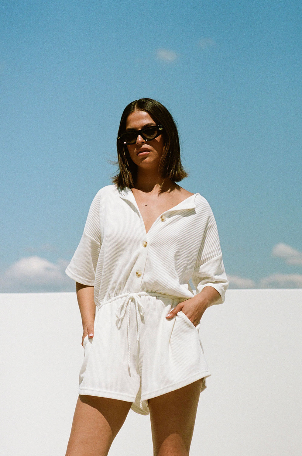 Exclusive White Juniper Playsuit - A Unique Fashion Piece