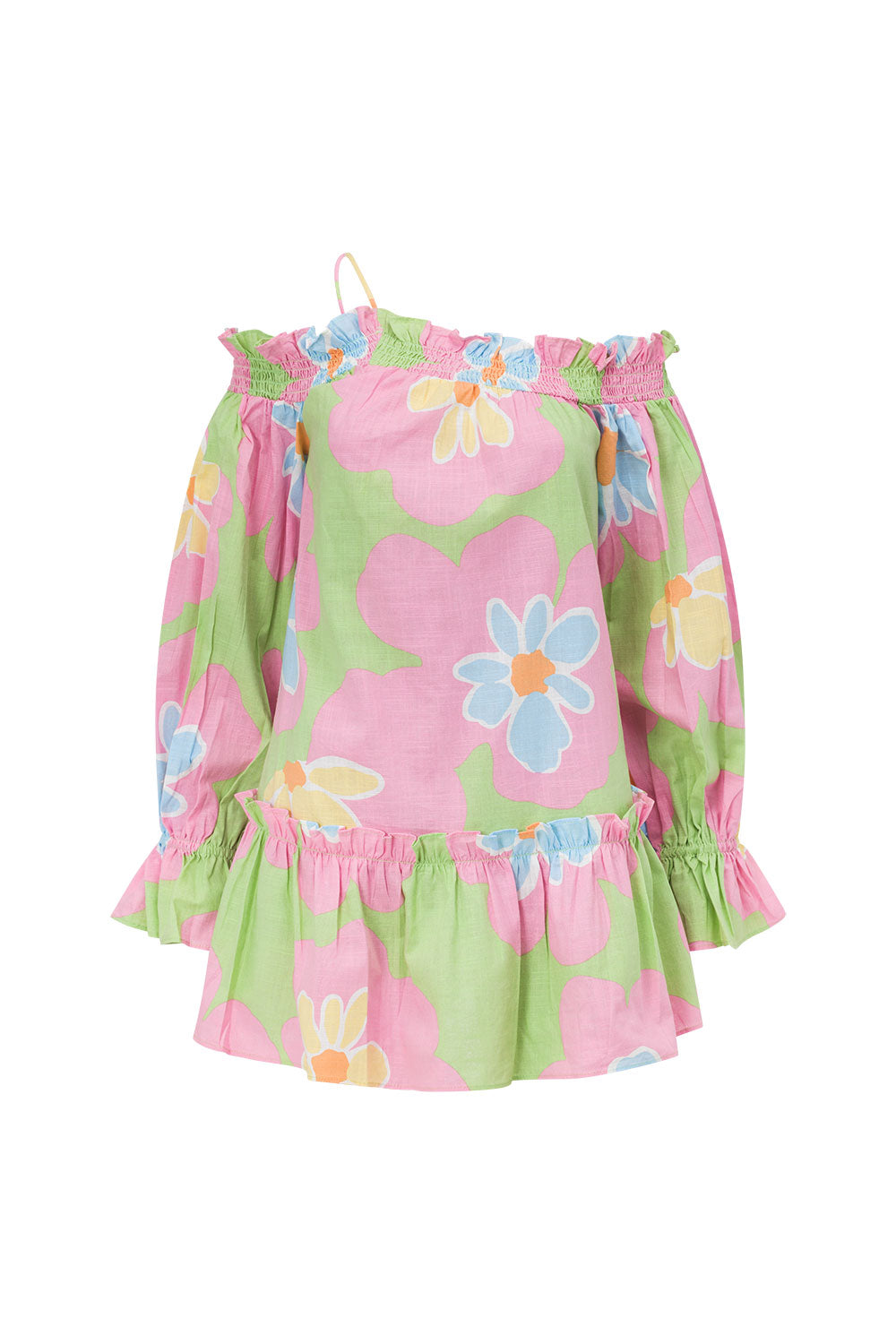 Holiday-Ready Blair Cotton Puff Dress with Exclusive Hana Green Print