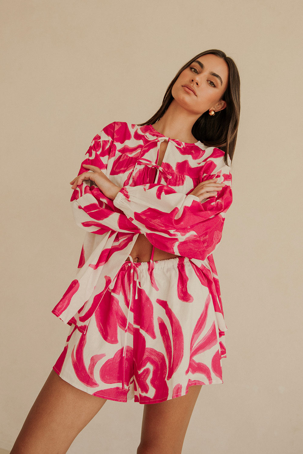 Ada Floral Printed Women's Boxy Mina Top for Vacation