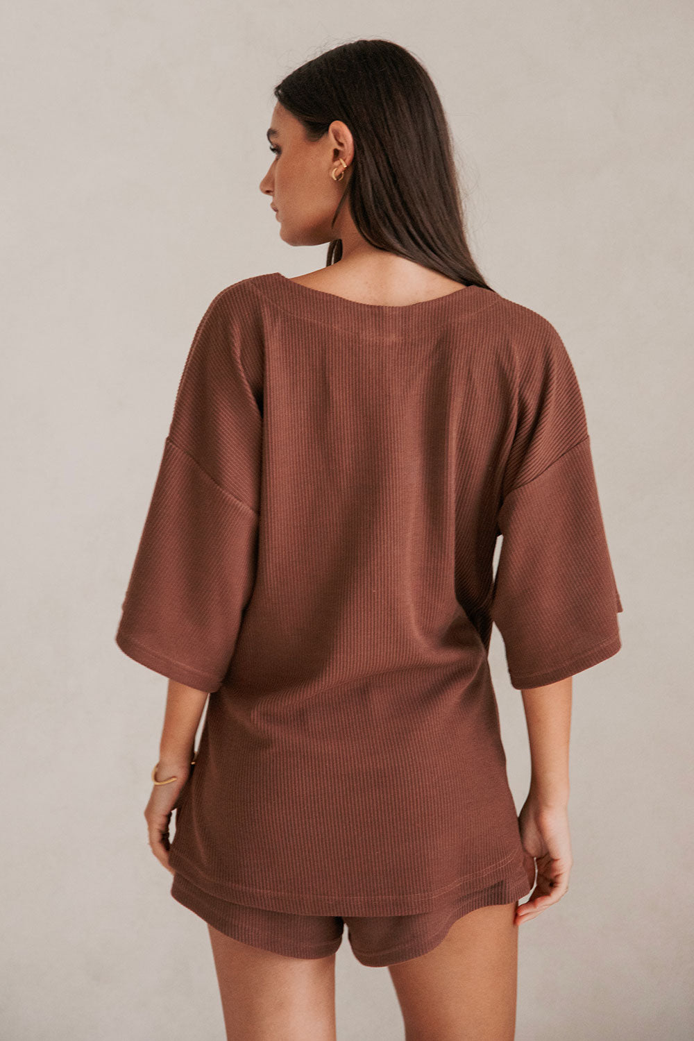 Exclusive Sabo Chocolate Wyatt Top with Relaxed Style