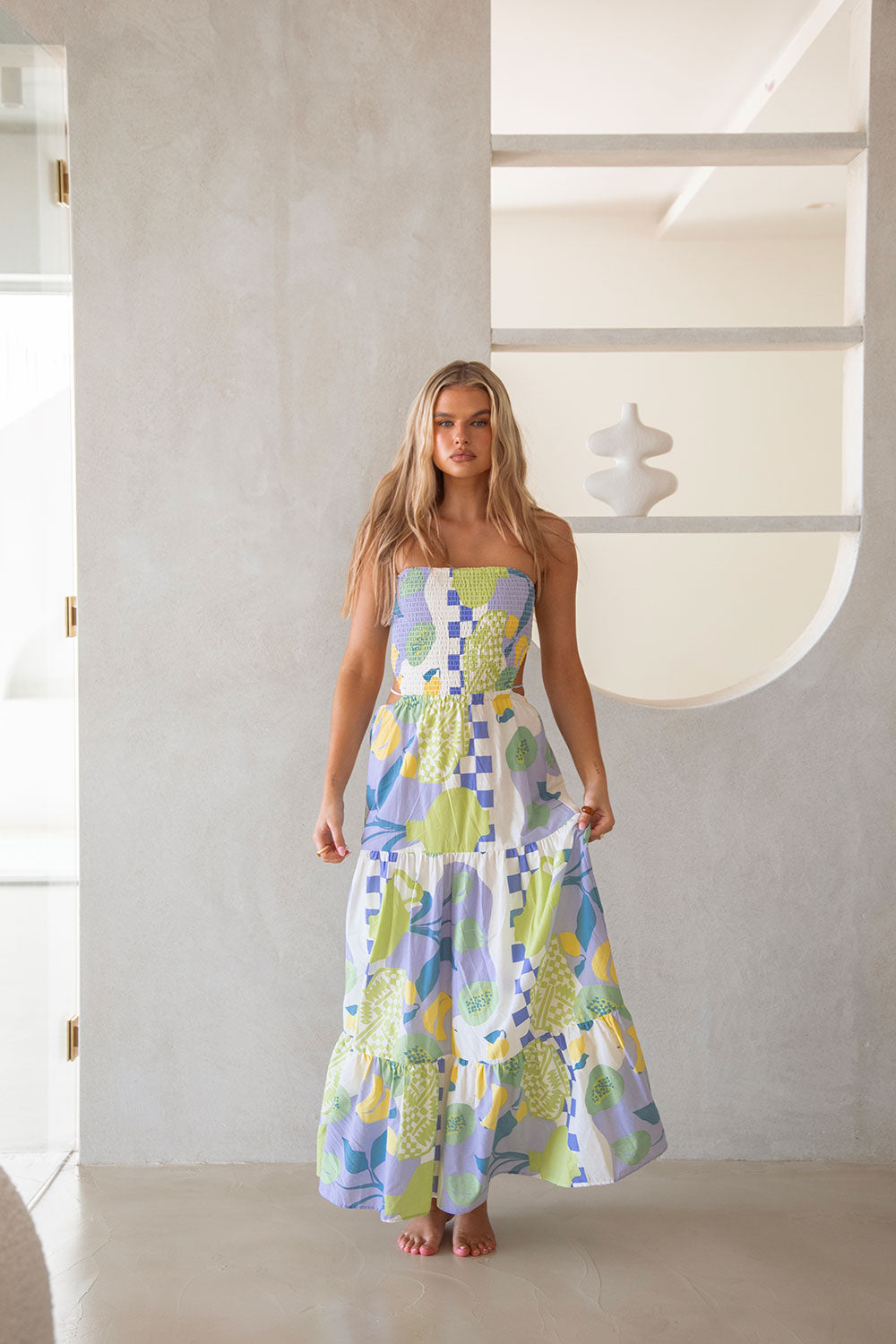 Exquisite Nyra Dress in Exclusive Dolce Verde Print