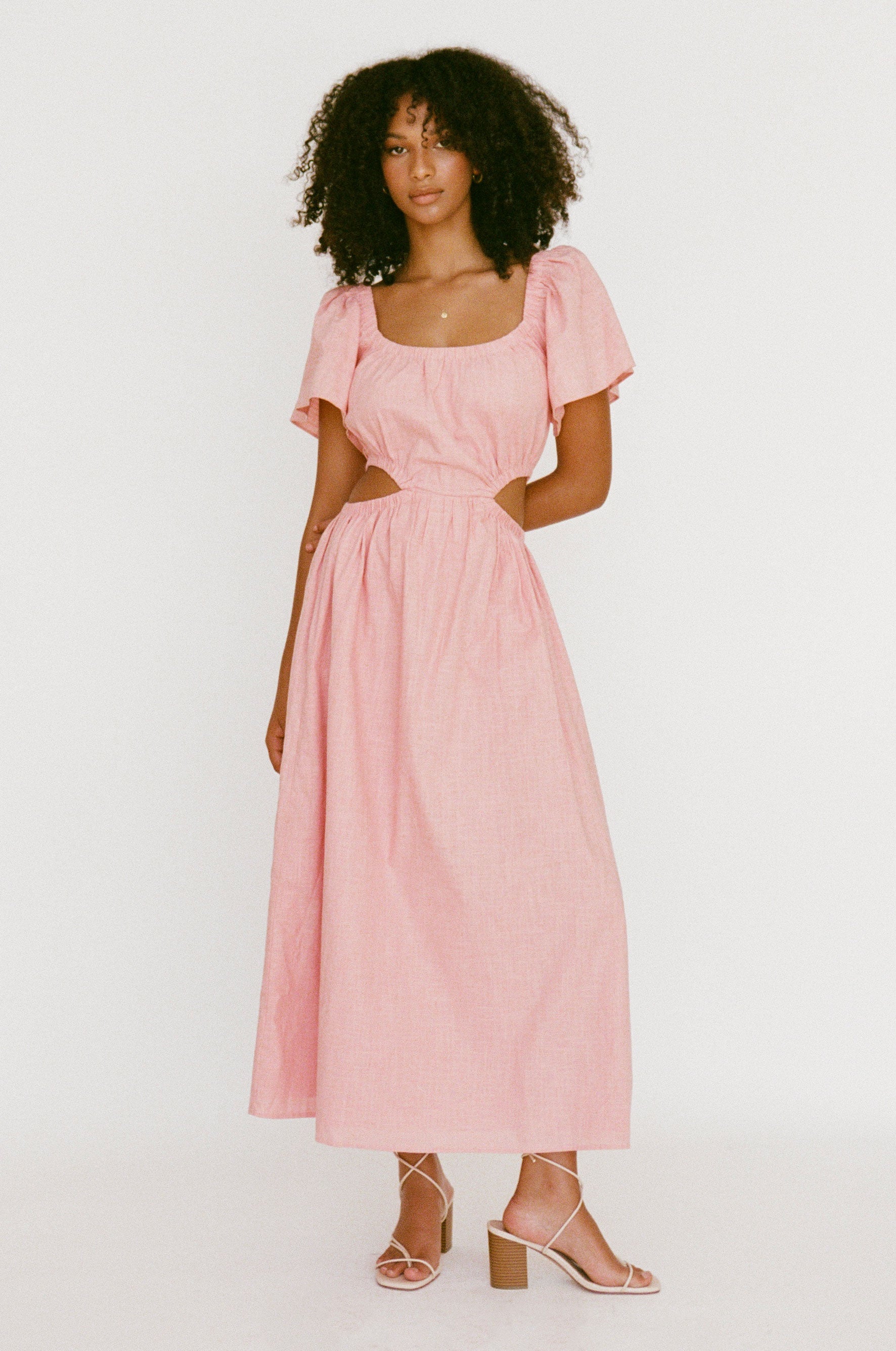 Exquisite Pink Ezzy Midi Dress for Special Events