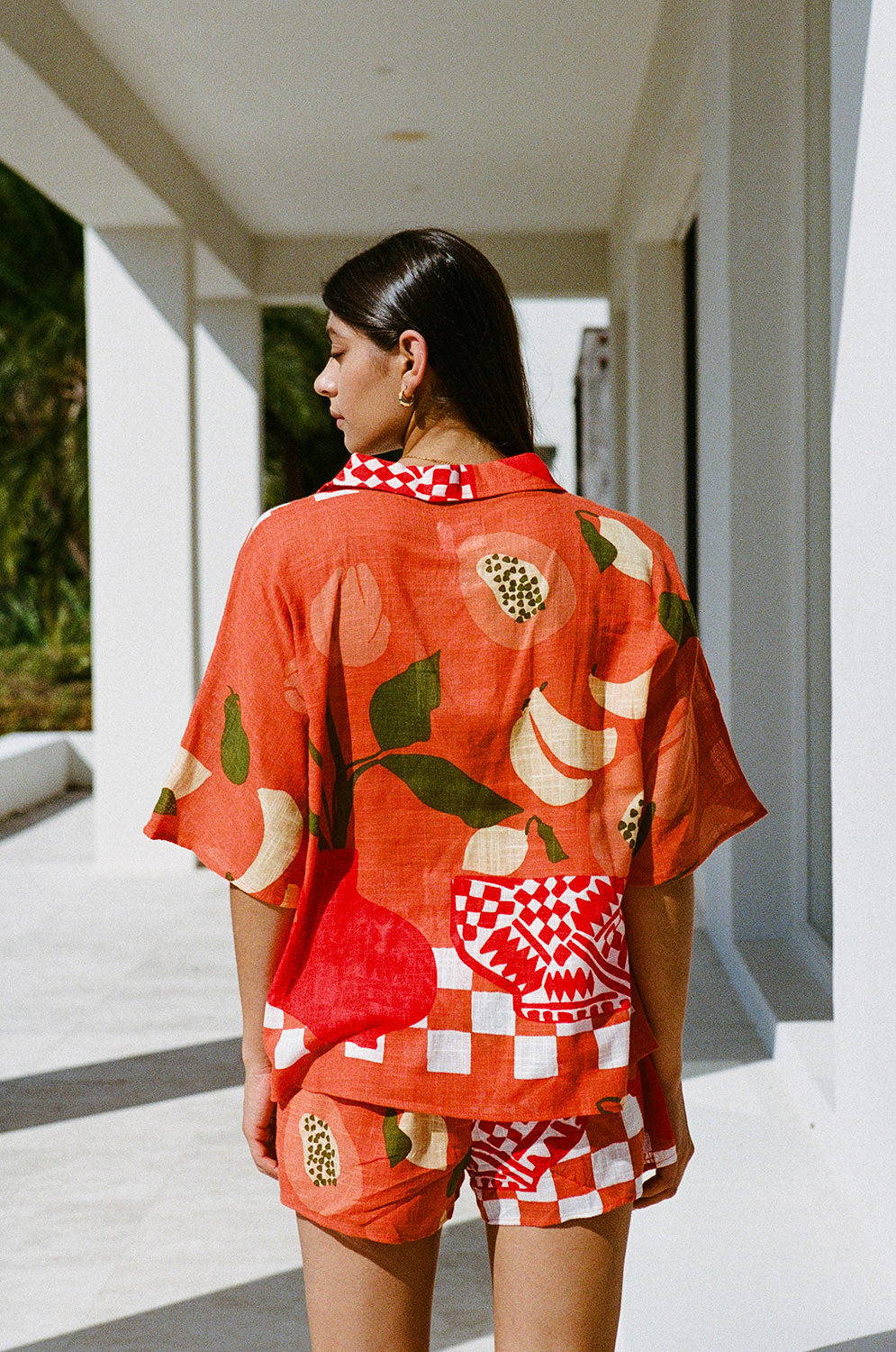 Sabo's Exclusively Designed Seona High Waisted Shorts in Dolce Rossa Print