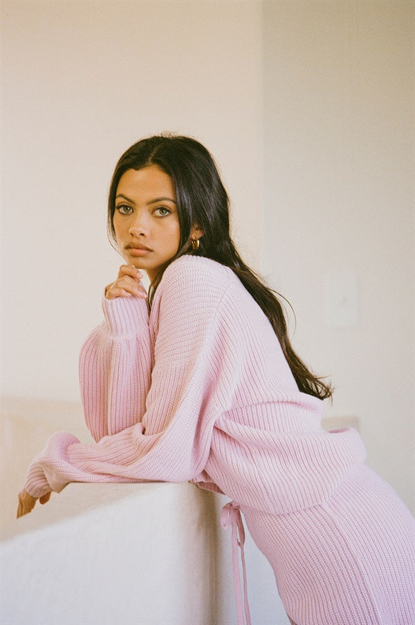 Exquisite Pink Zenith Knitted Cardigan Style Top