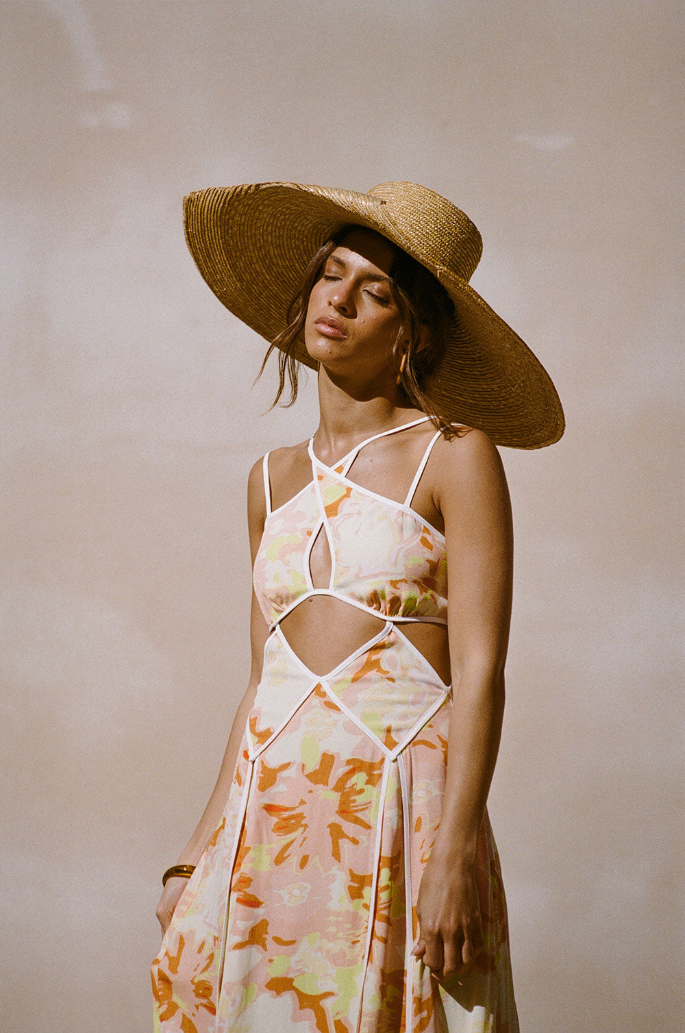 Exquisite Malaiya Motion Floral Zipper Crepe Dress