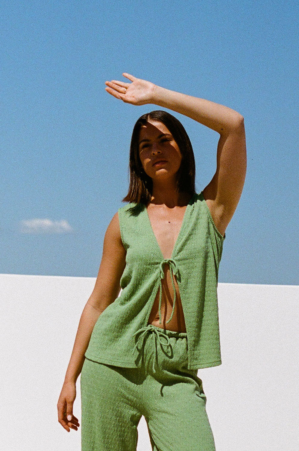 SAMPLE - Green Marina Split Women's Top