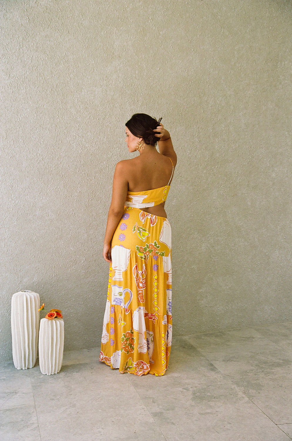 Sample of Aliza Women's Dress in Vibrant Ciao Yellow Color