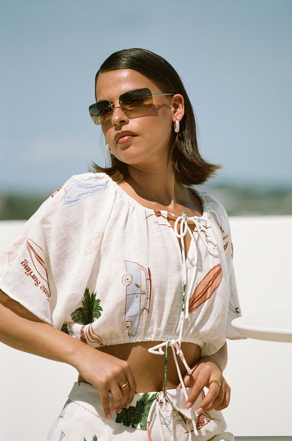 Super Cute Lyra Top with Exclusive Sabo Surf Print
