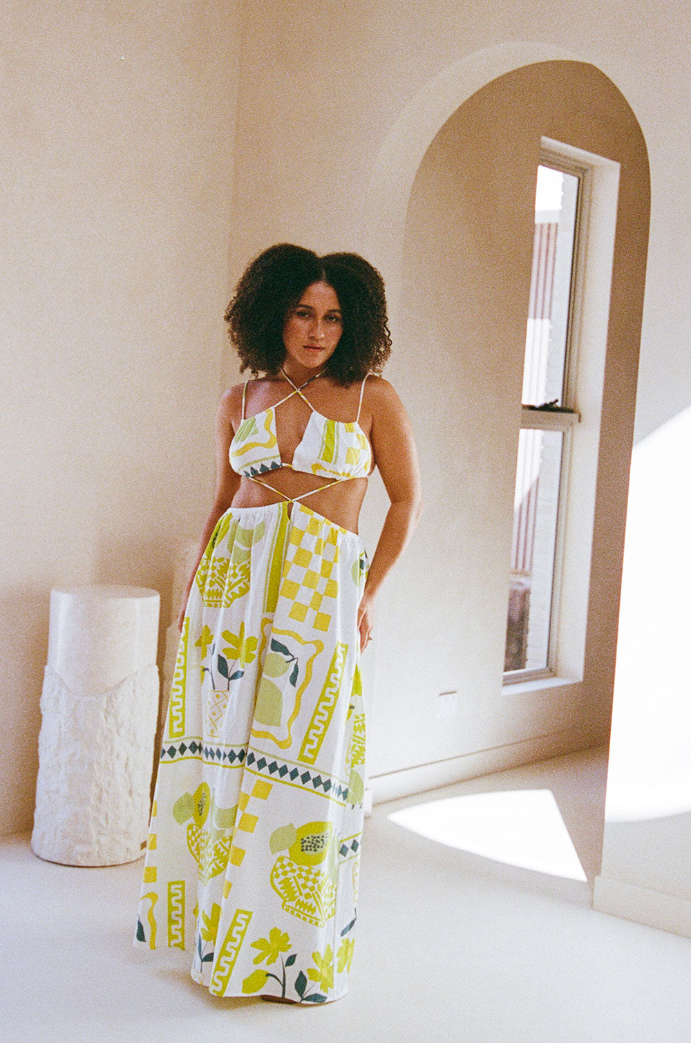 Stylish Prego Verde Backless Maxi Vita Dress