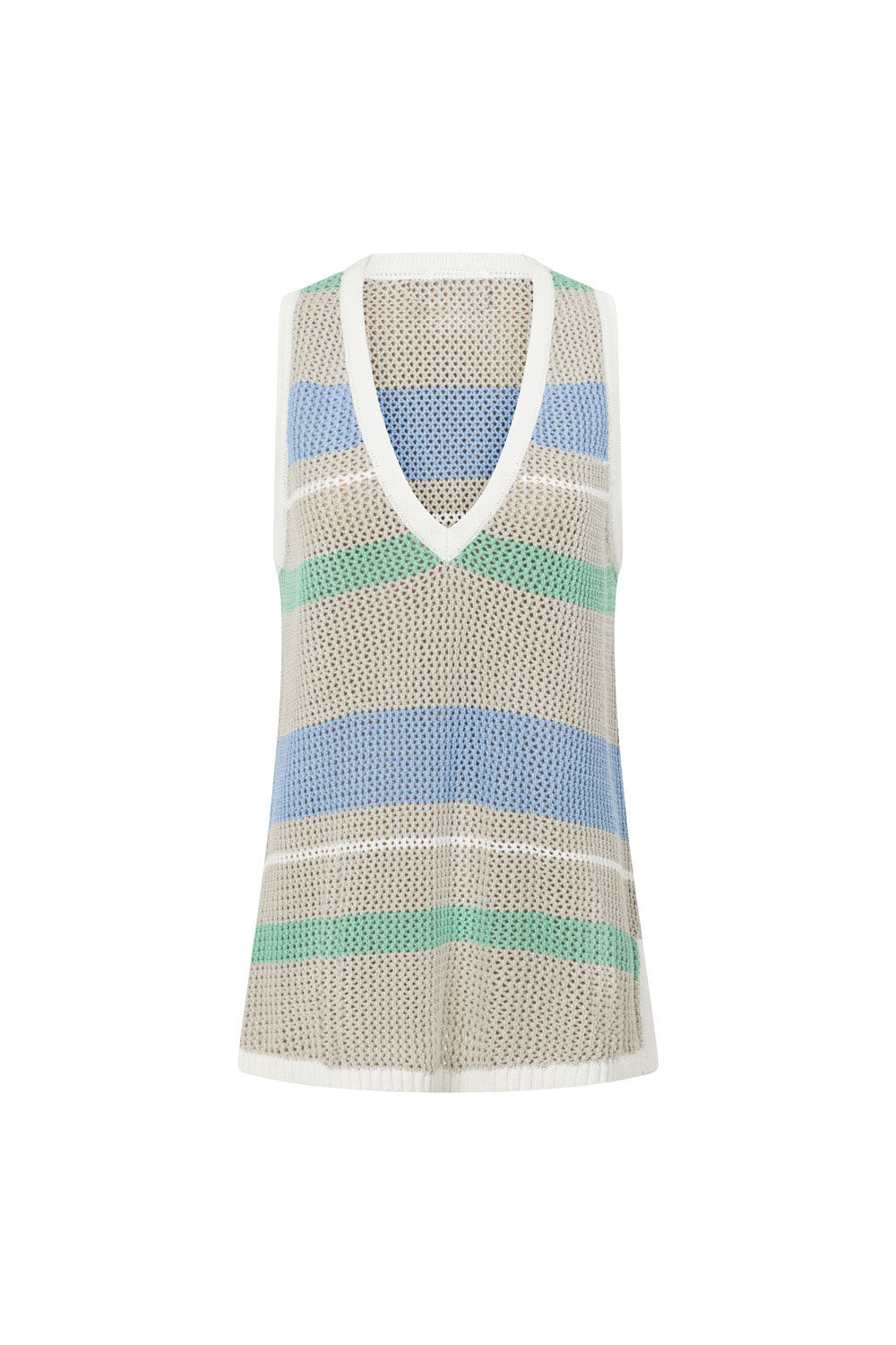 Sabo-Exclusive Astea Top in Grey, White, Blue & Turquoise