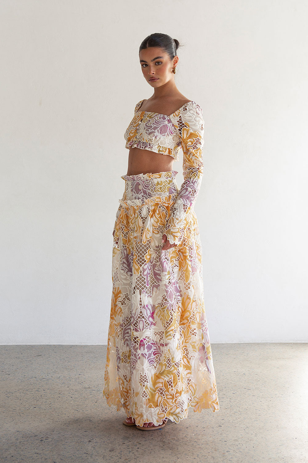 Floreale Mellow-Inspired High-Waisted Chelsea Maxi Skirt