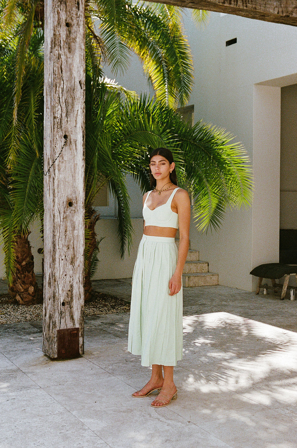 Unique Green Dien Wrap Skirt - One - of - a - Kind Sample