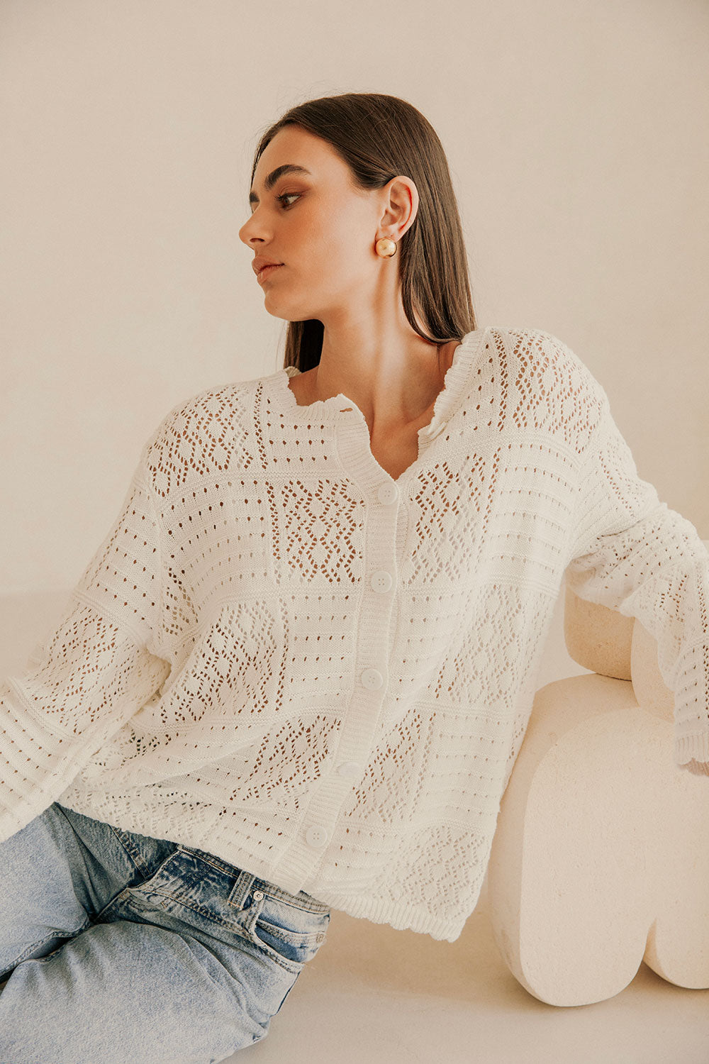 Sweet Vintage-Inspired White Cotton Martina Top