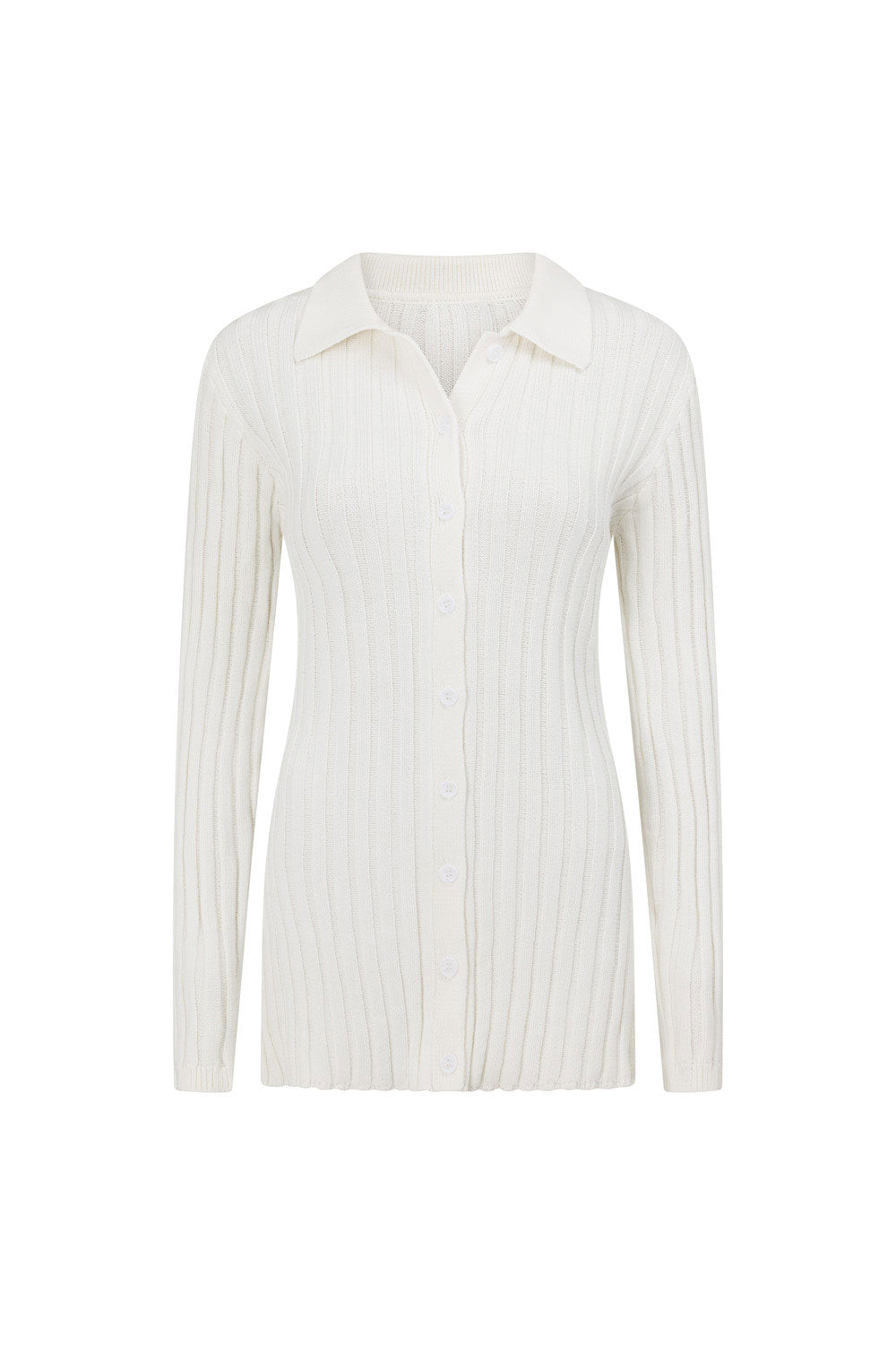 Exclusively Designed White Natural Cotton Ribbed Nessi Top