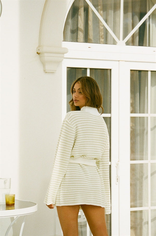 Stripe Patterned Morela Knit Women's Dress - Exclusive Sample