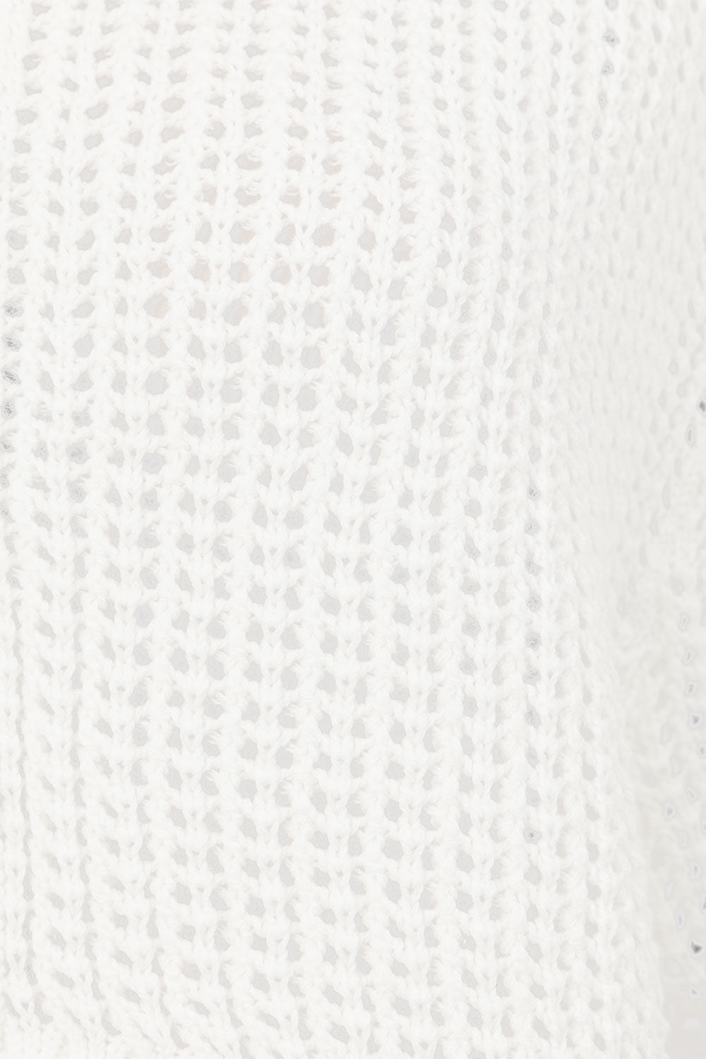 Elegant Cream-Colored Zayna Crochet Knit High-Waisted Wide-Leg Pants