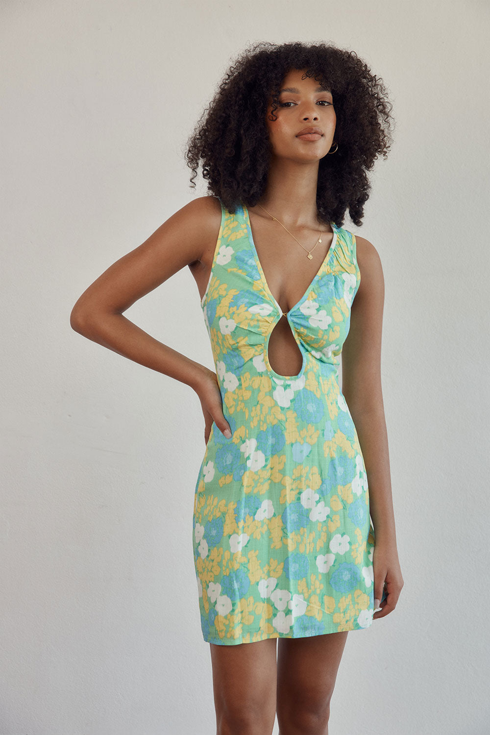 Women's Summer Scarlet Keyhole Bryony Tropical Print Dress