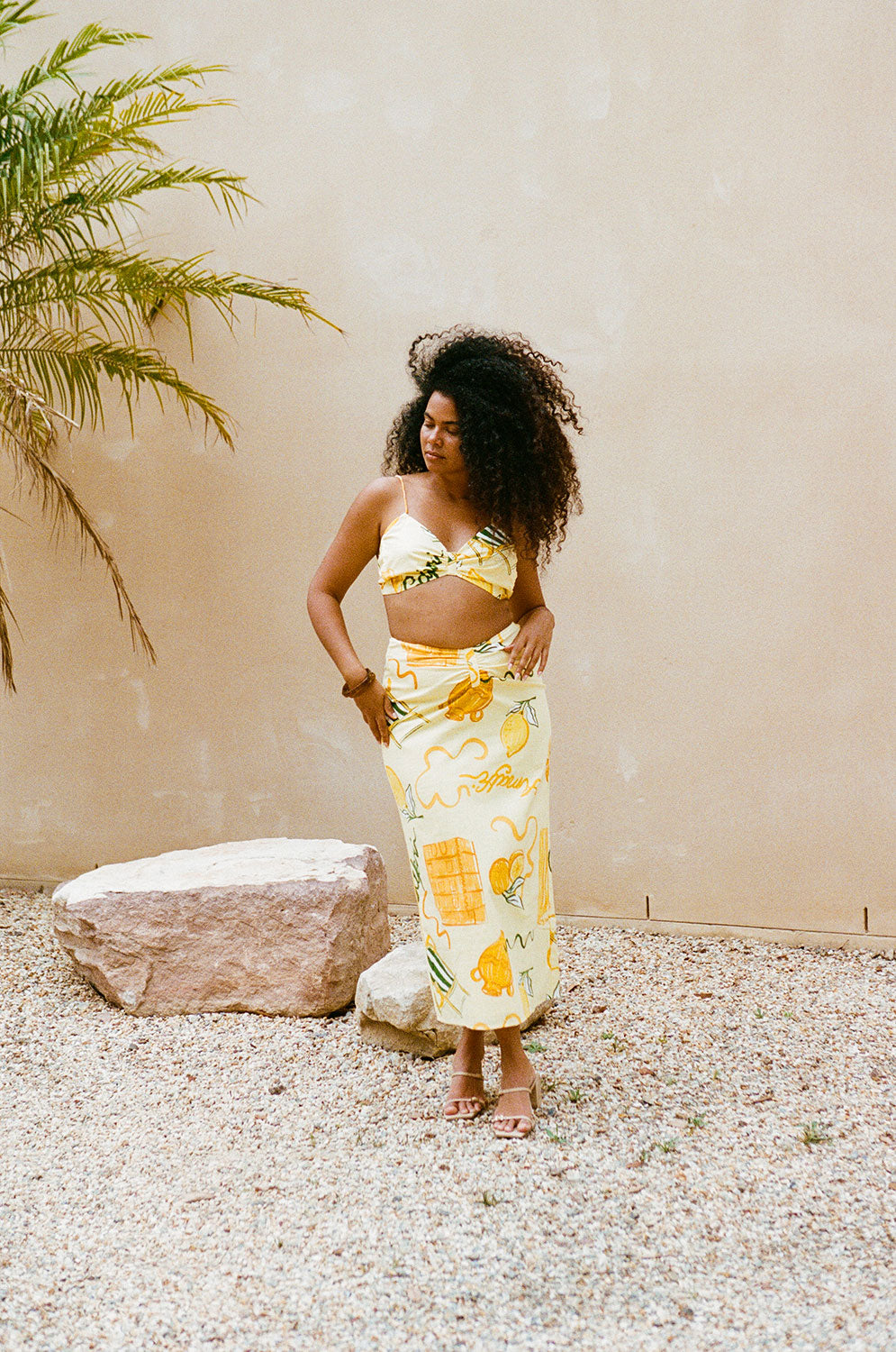 Unique Tillie Midi Skirt in Amalfi Citrus Shade