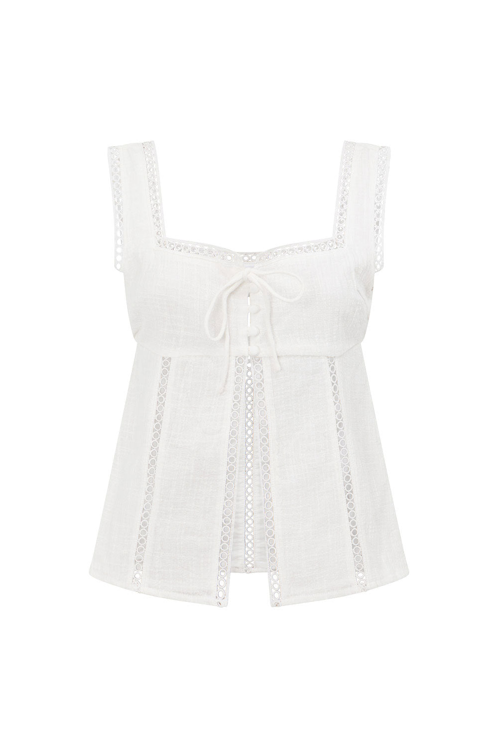 Exquisite White Zia Top Made of High - quality Natural Cotton
