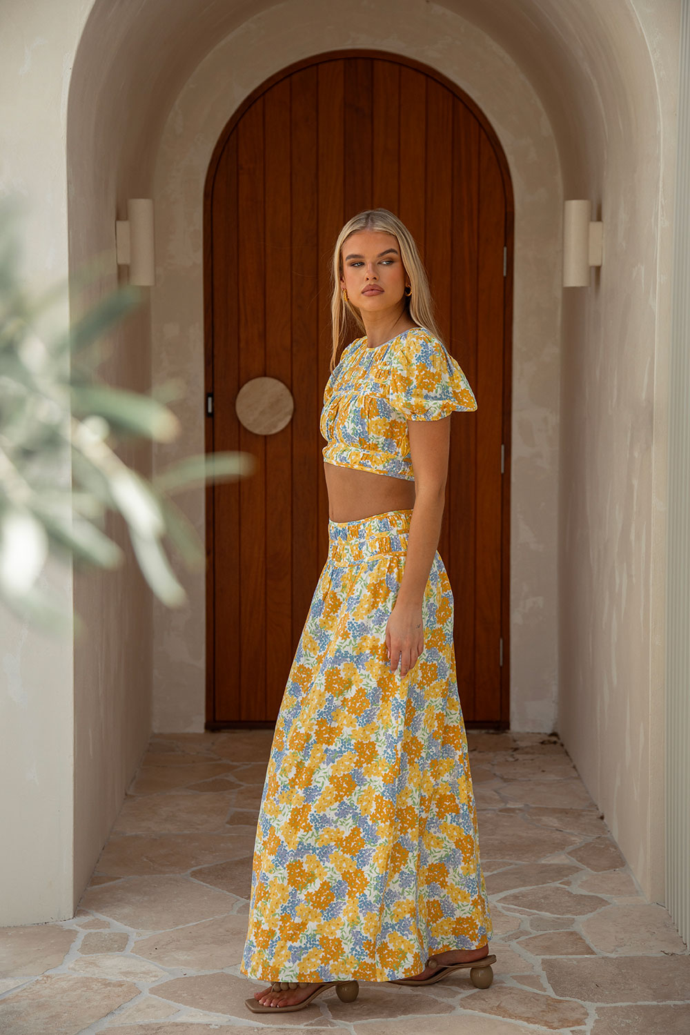 Unique Danica Tropical Bud Floral Women's Top