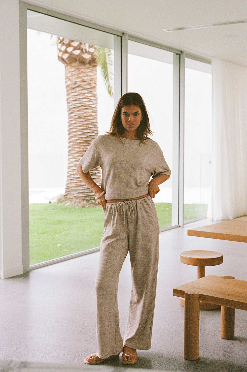 Exclusive Tan Lia Pants - A Unique Sample Piece
