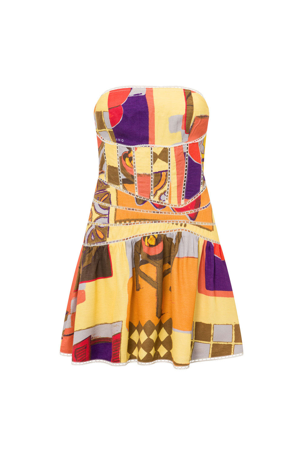 Summer 2024 Exclusive Lucia Mini Dress in Villagio Yellow Hue