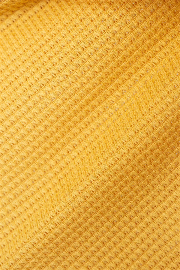 Mustard Soft Waffle Fabric Kase Top for Sunkissed Vacation