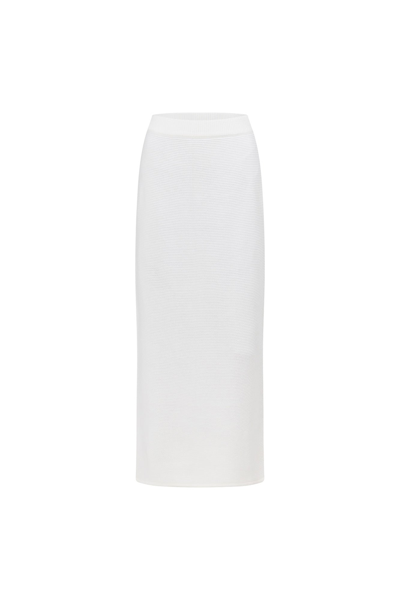 Exclusive Sabo-Designed Off-White Cotton Blend Knit Midi Nooa Skirt