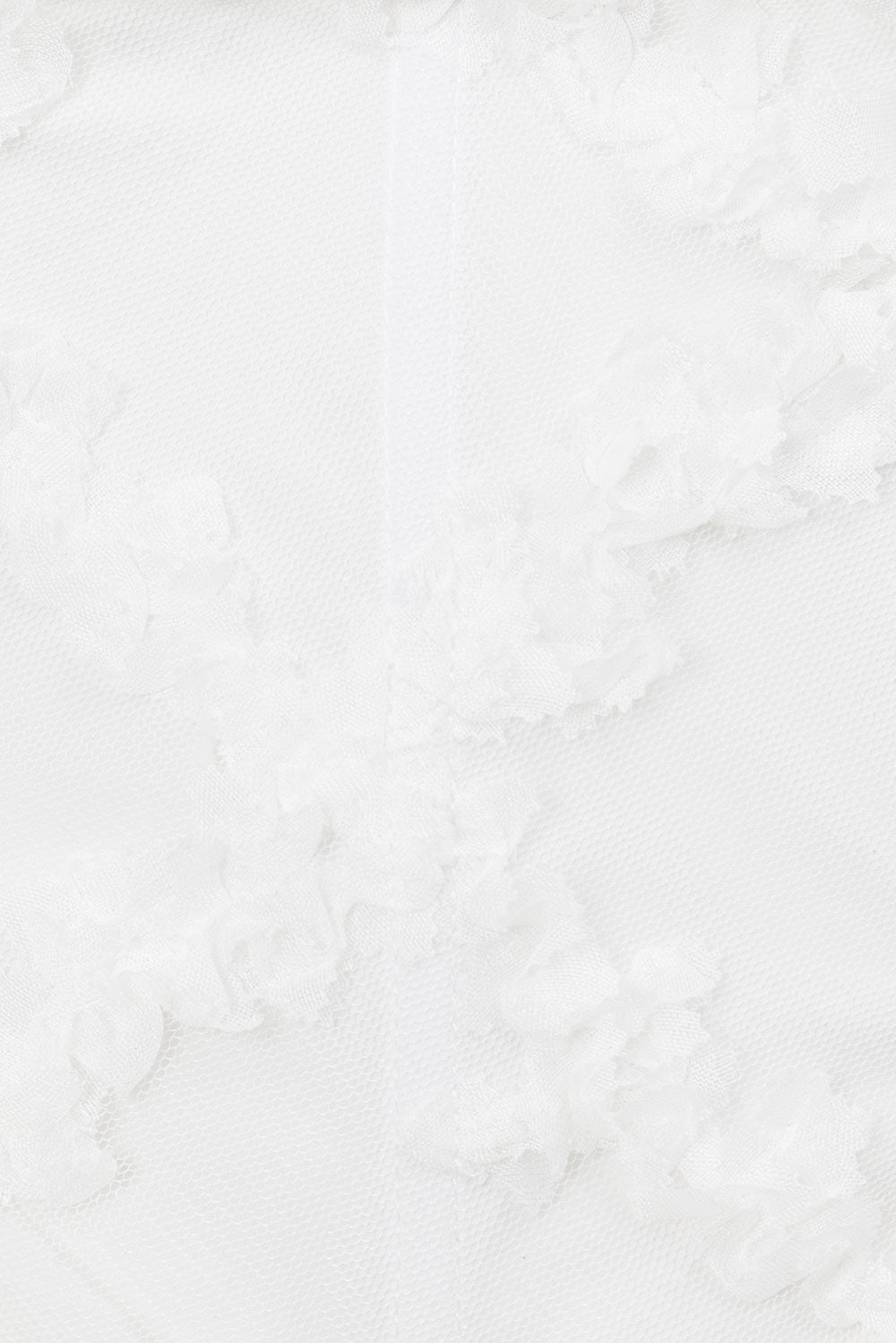 SABO LUXE Bridal-inspired White Ruffle Mesh High Waisted Midi Dame Skirt