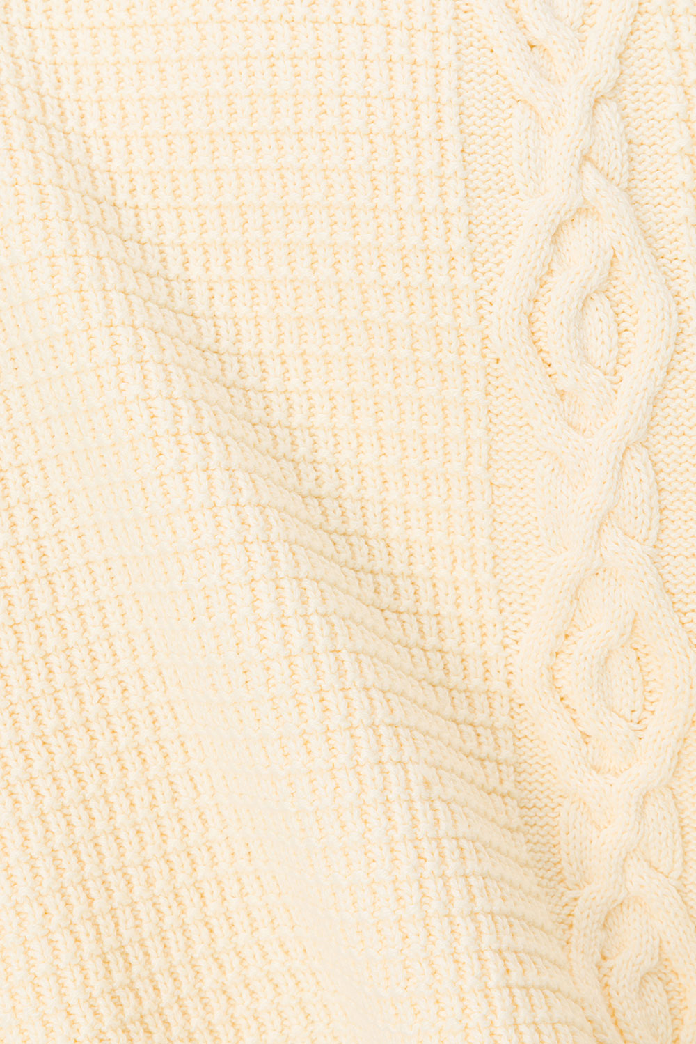 Exquisite Cream-Colored Cotton Blend Textured Knit Nevaeh Top