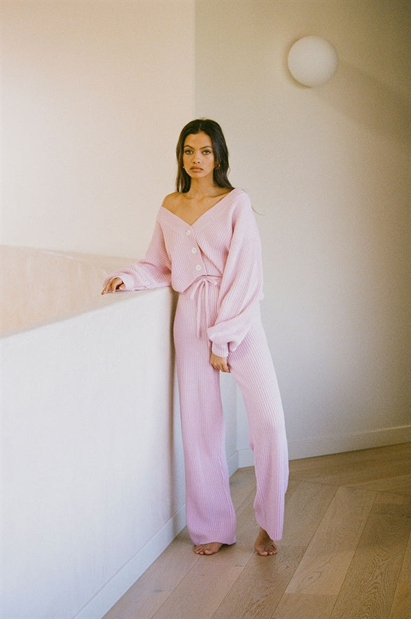 Exquisite Pink Zenith Knitted Cardigan Style Top