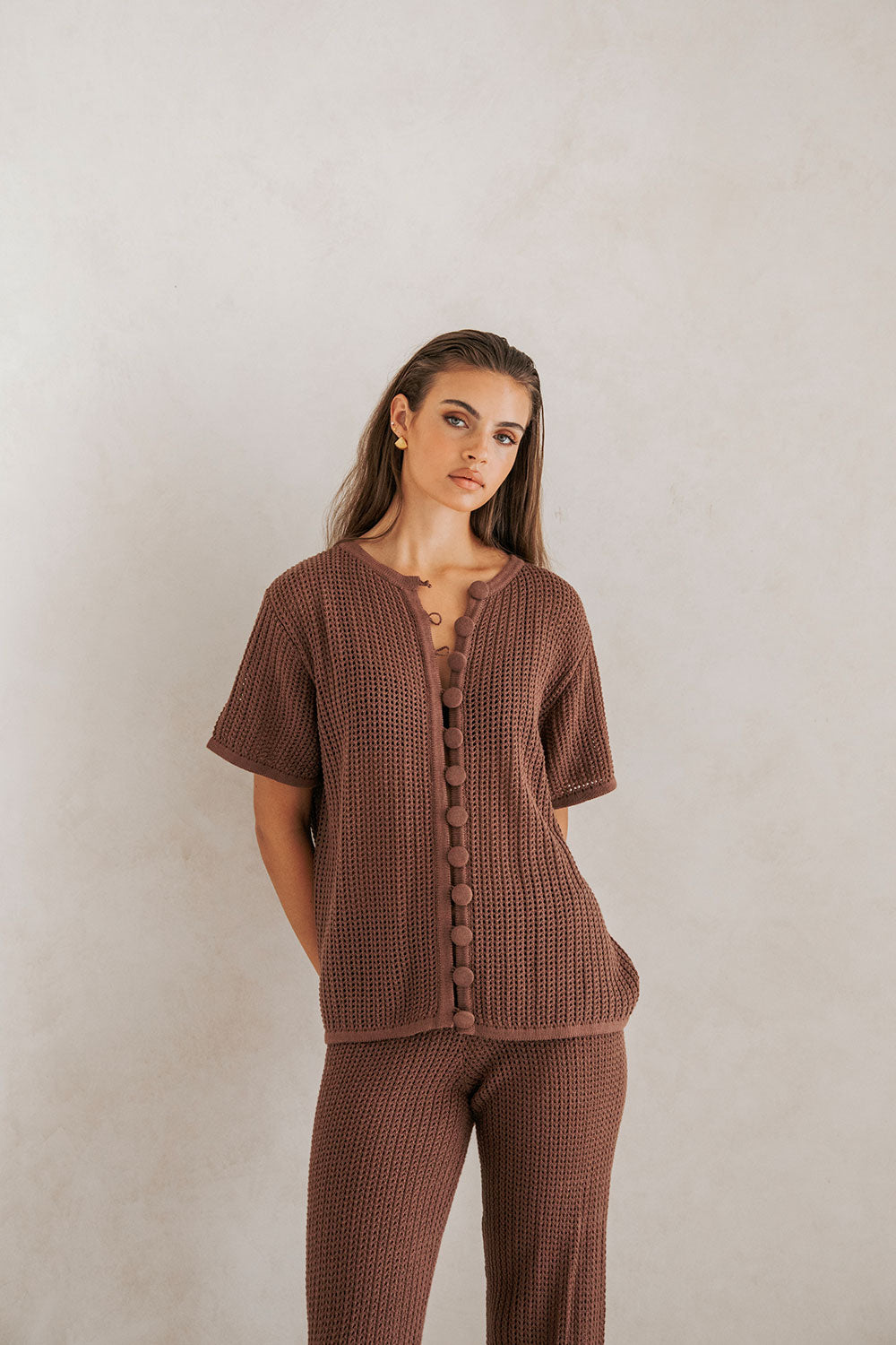 Chocolate-colored Sample Zayna Women's Top