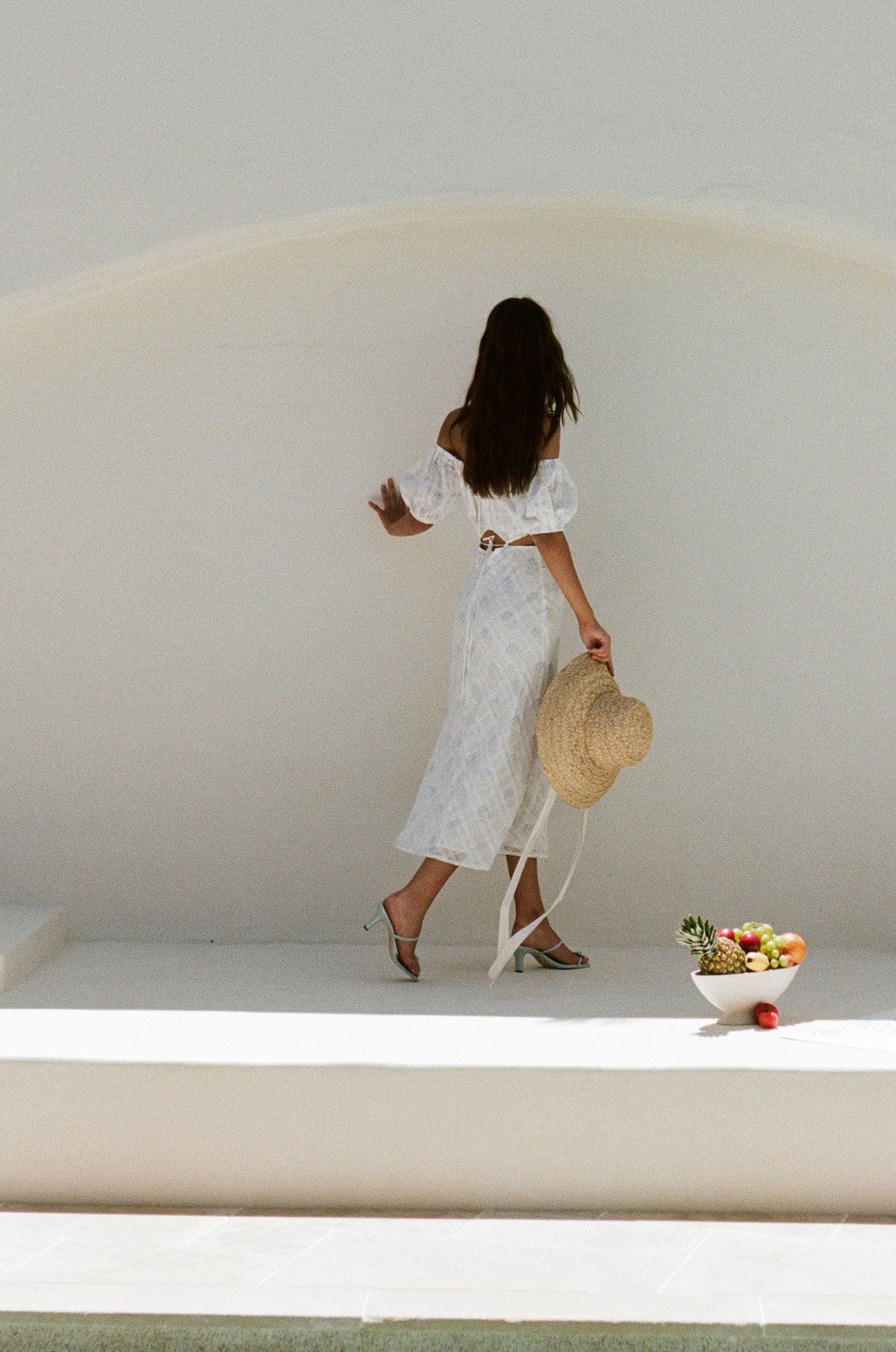 Exquisite Natural Cotton Dahli Dress with Dainty Bouquet Print