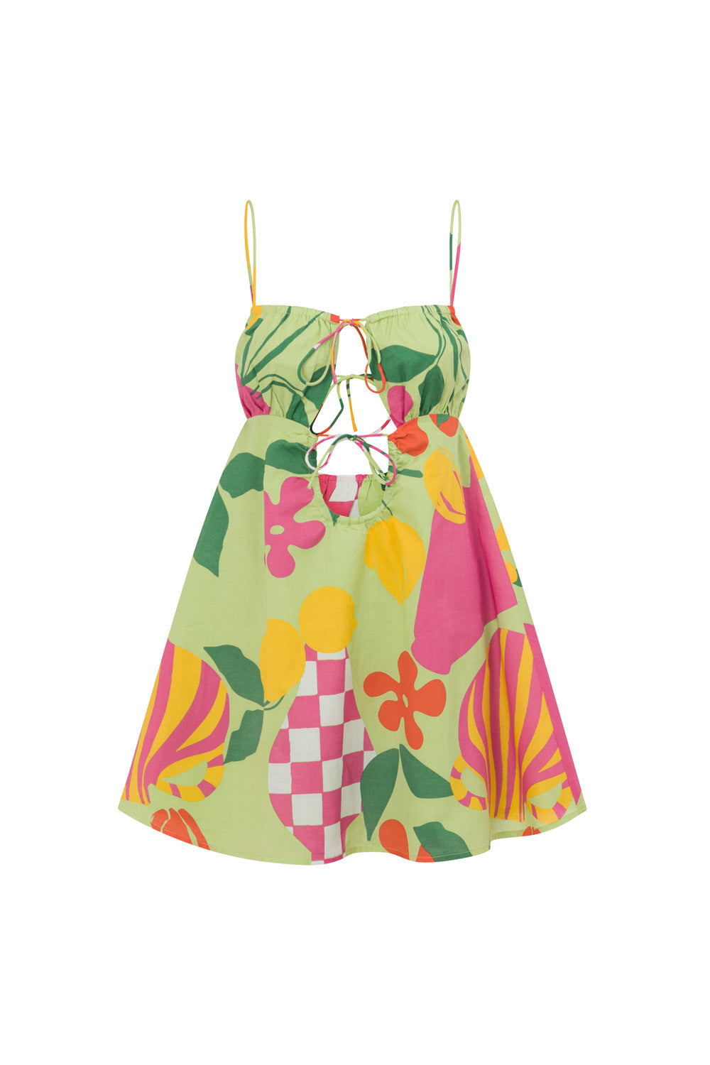 Unique Allie Babydoll Dress in Vaso Verde - Sample Piece