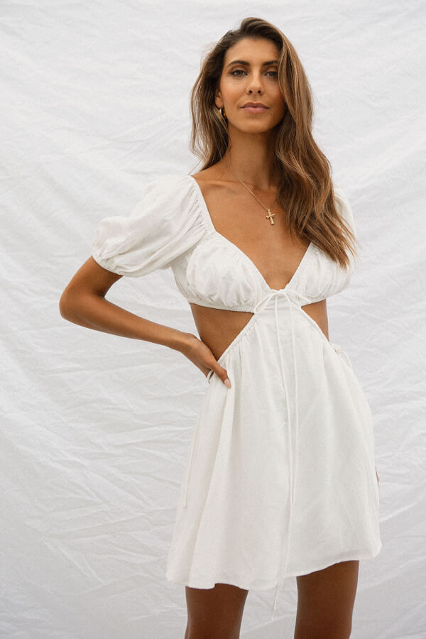 Exquisite Eilish Style Cutout Women's Vacation Dress