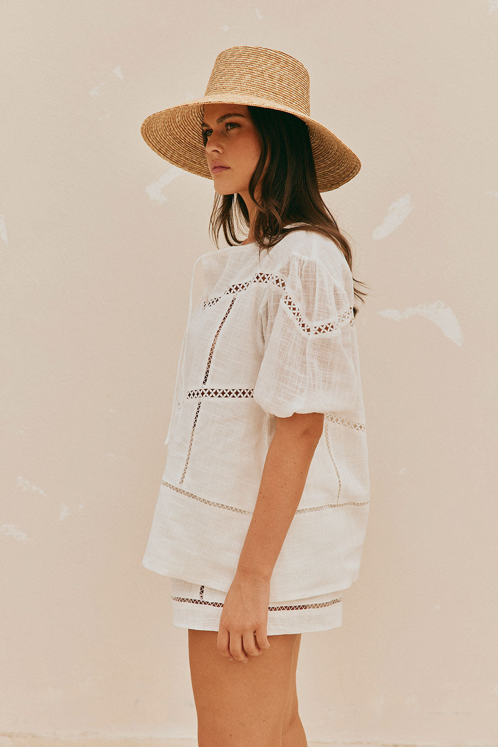 Elegant White Amelia Women's Cotton Top