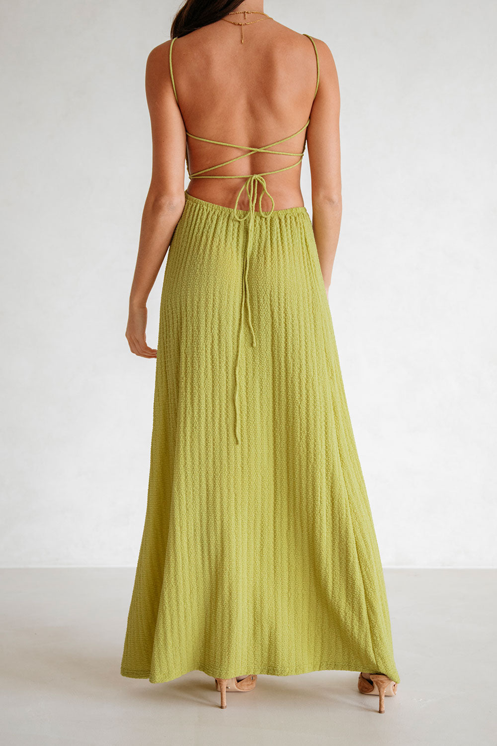 Exclusive Moss Backless Annalise Sample Dress