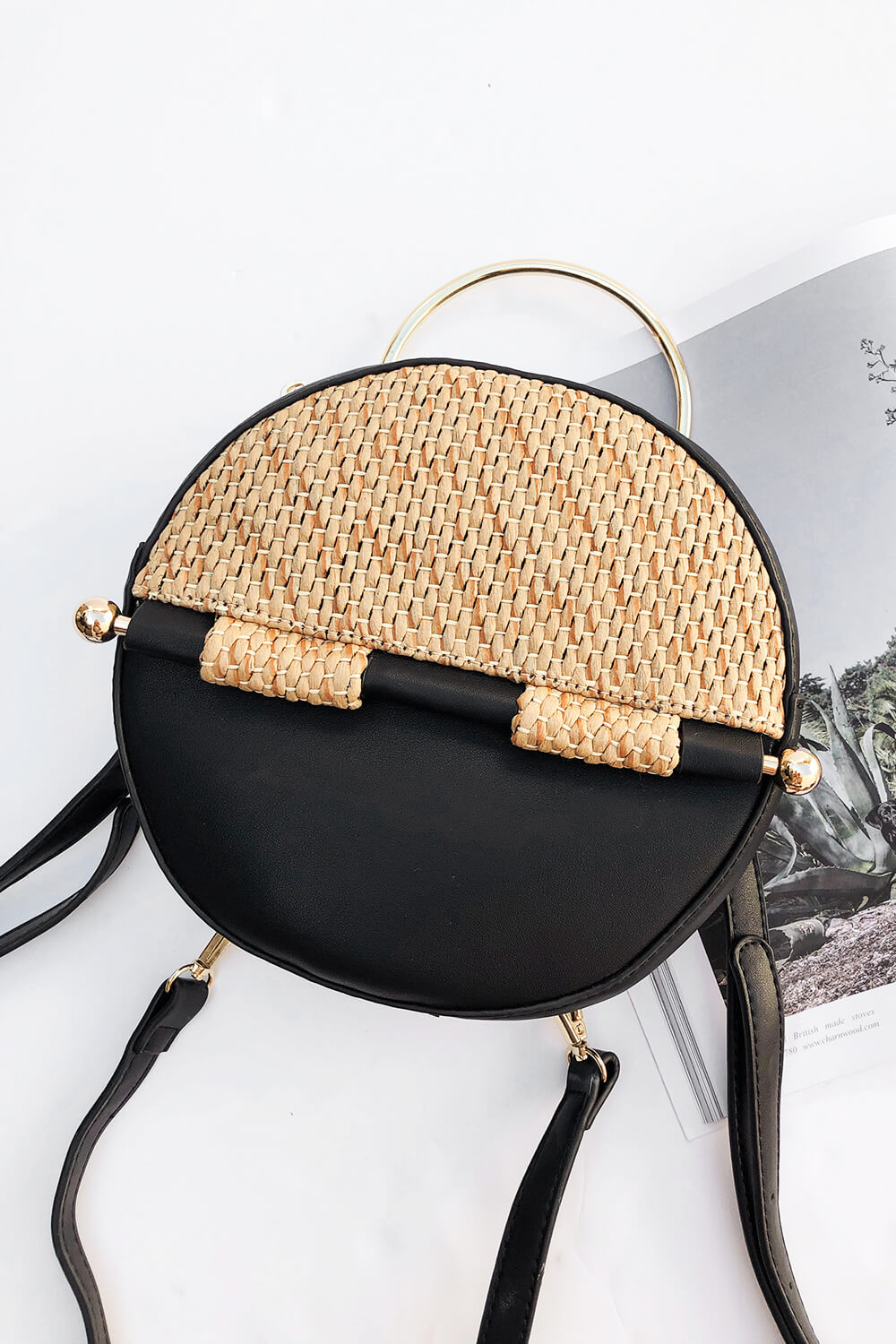 Exclusive Mini Vegan Leather Round Topdeck Backpack by Sabo Skirt