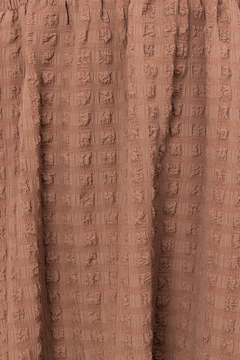 Chocolate Brown Textured Bubble Fabric Strapless Maxi Mya Dress