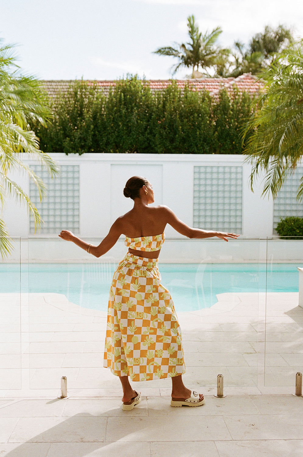 Unique Sabo Checkerboard Cooper Midi Skirt Sample