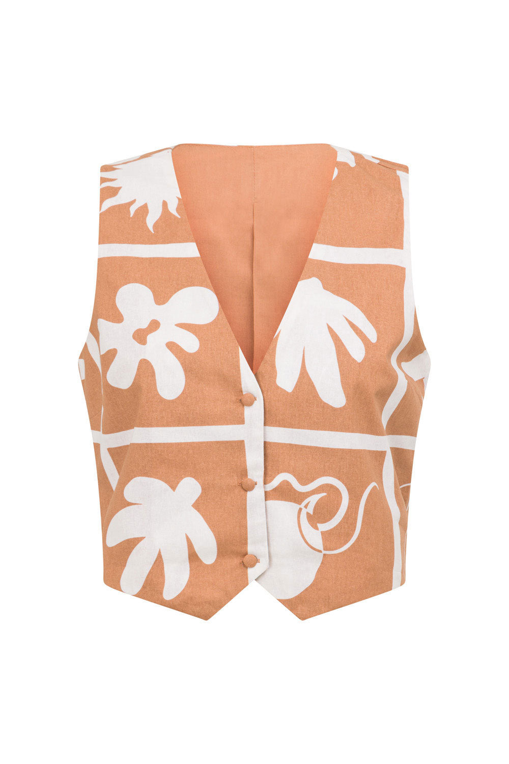Sabo Exclusive Sabo Tile Print High - Quality Structured Cotton Vest - Style Peri Top