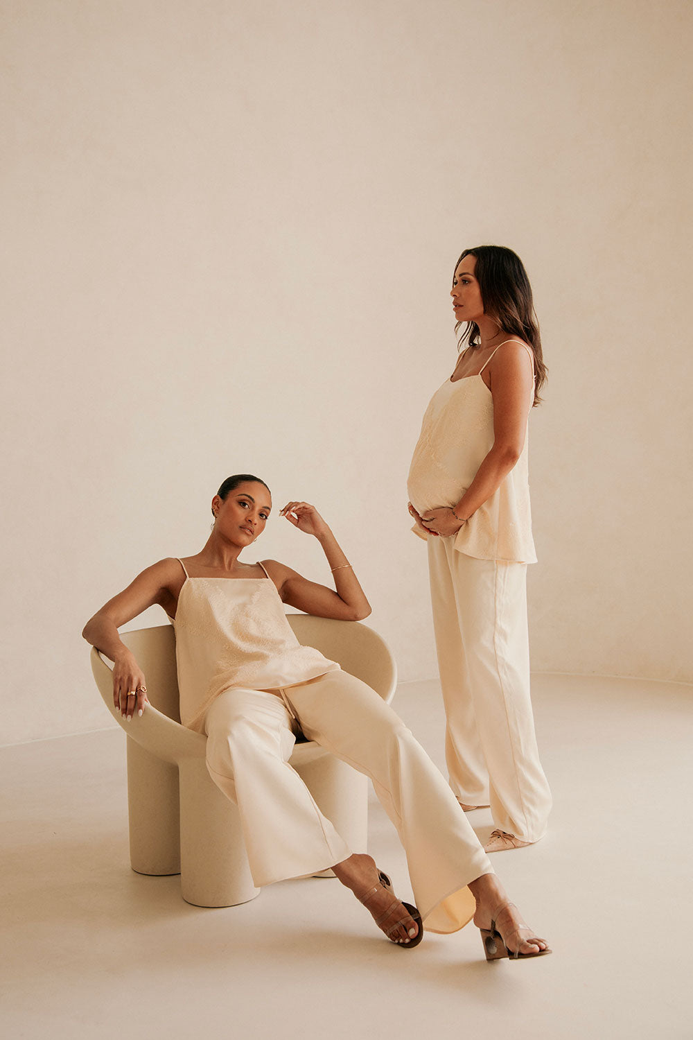 SABO x Kayla Boyd Collection Kehlani Women's Wide - Leg Silk Pants