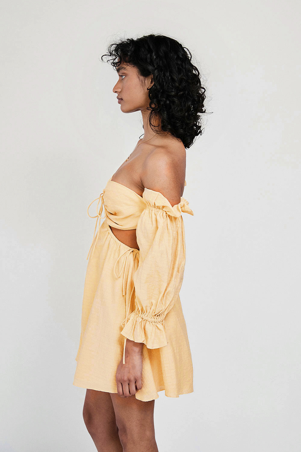 Sabo Exclusive Dusty Yellow Lightweight Halter Daria Dress