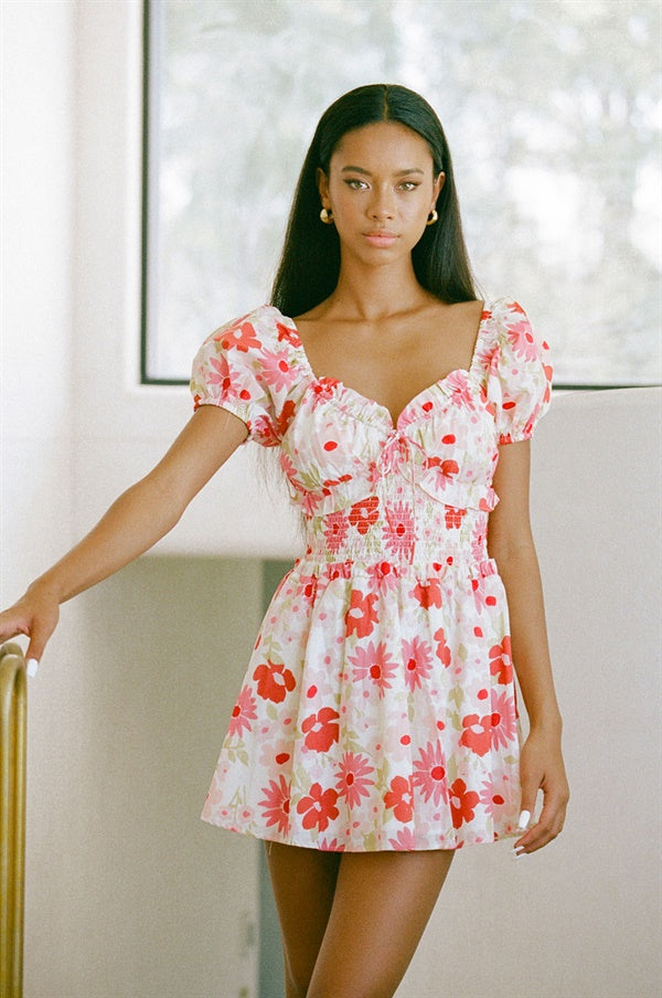 Stylish Vintage Floral Kalina Cotton Voile Dress for Women