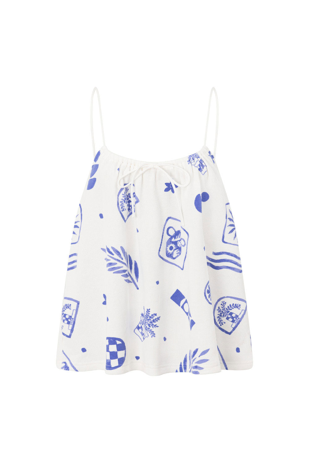 Lumiere Collection Jetta Top with Exclusive Artefacts Blue Pattern